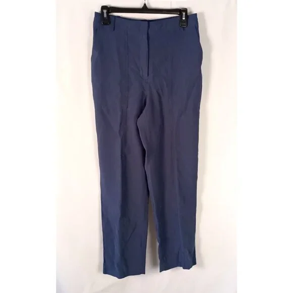 Nine West Women Blue Relaxed Fit Pants Size M Half Elastic Waist Casual - Picture 2 of 8